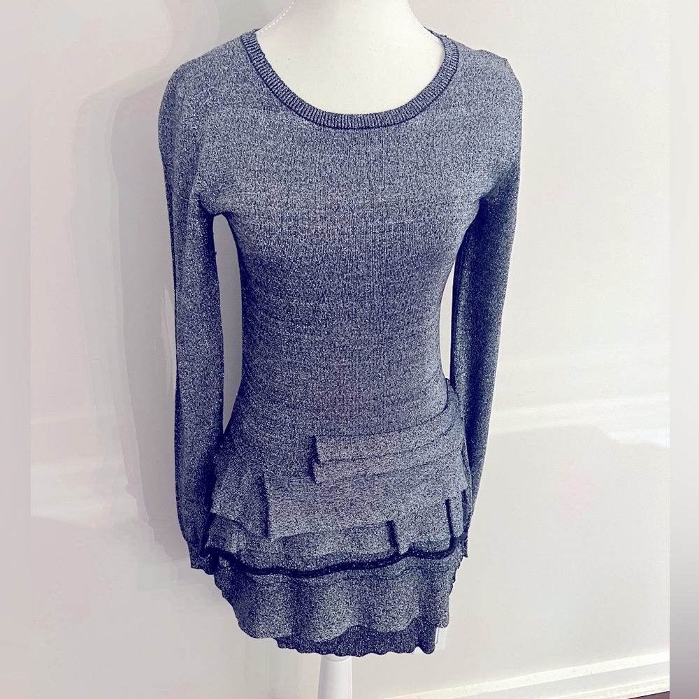 BCBG Max Azria Black With Silver Thread Dress, Size Small, Worn Once
